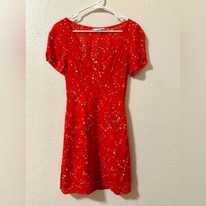 & Other Stories Red Floral Mini Dress